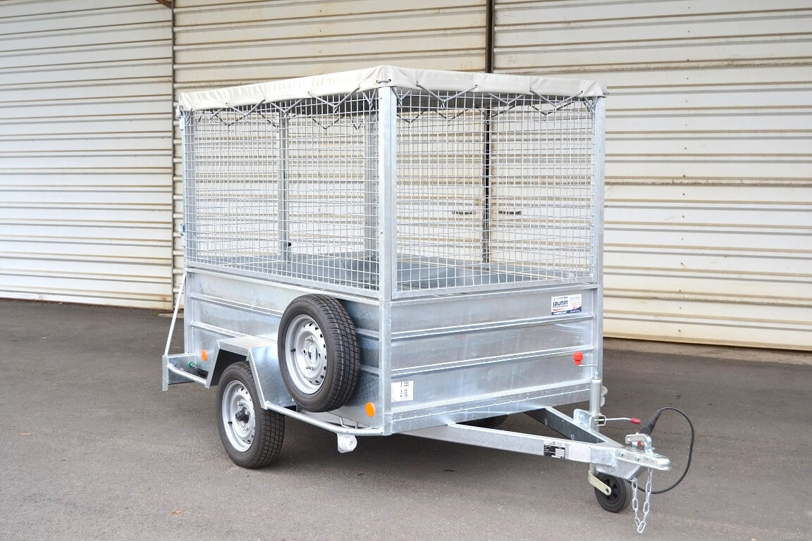 4PLASR120008 - Remorque bâchée avec ridelles grillagées