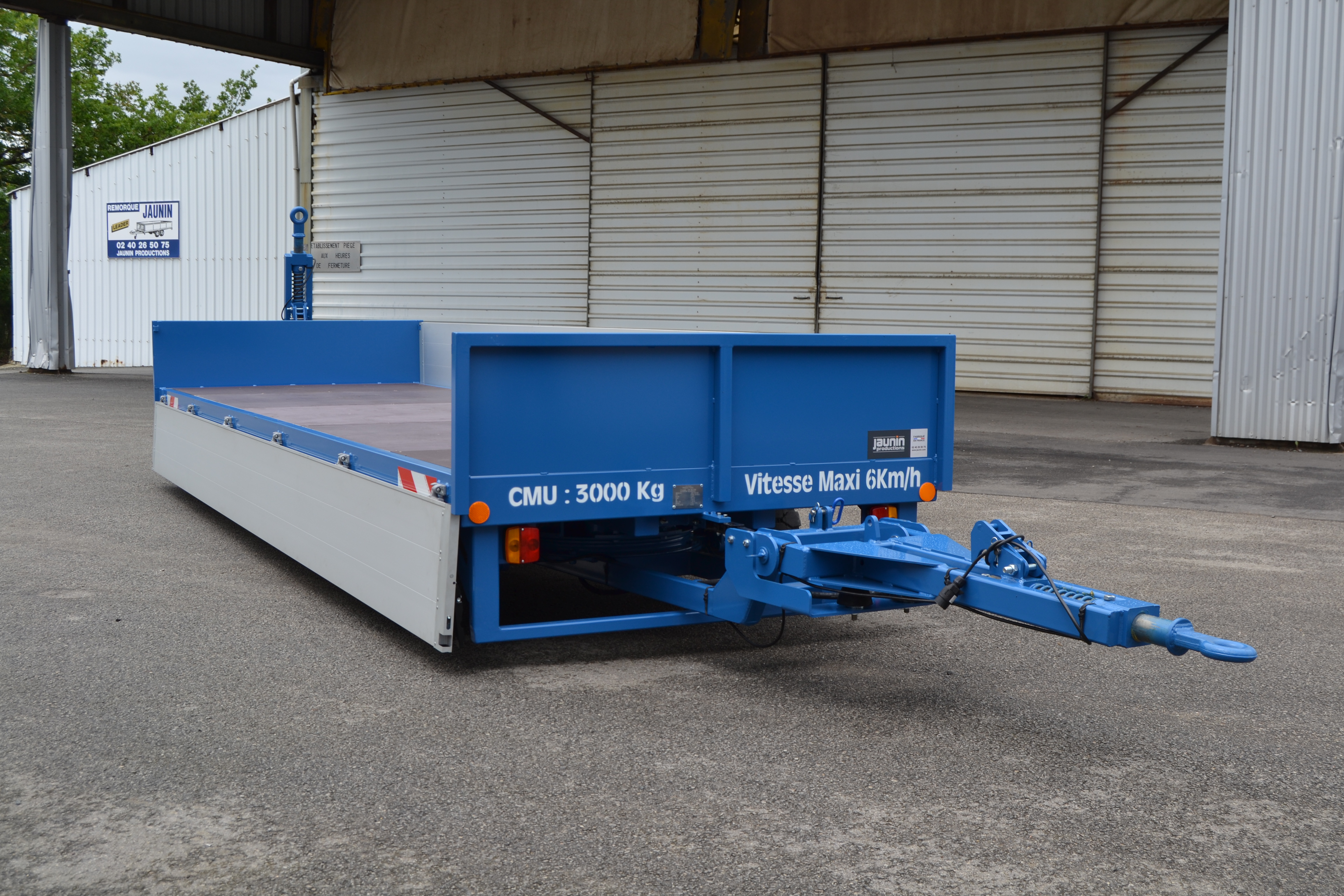5RIFD0017 - Remorque industrielle 3 tonnes avec ridelles en aluminium